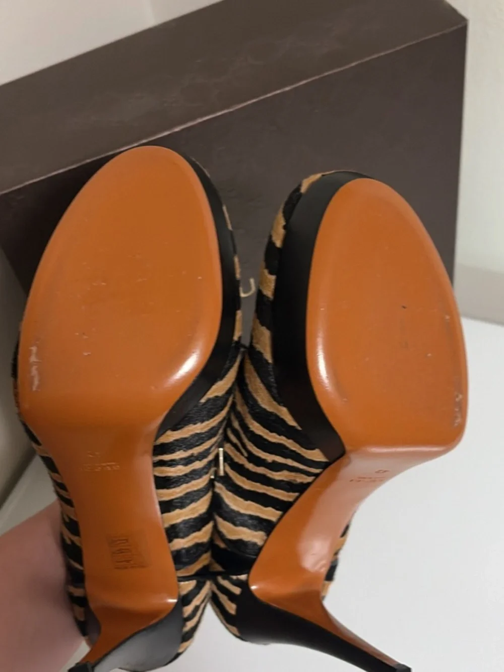 Gucci horsehair platform heels